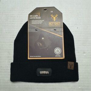 Hot Shot Trophy Gear 5-bulb Led Lighted Cuffed Beanie In Black. New With Tags